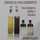 Kit Porta Tempero e Galheteiro de Vidro 500ml