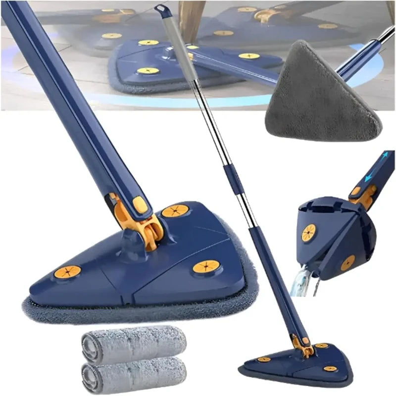 Mop Esfregão de Limpeza Triangular Ajustável Rotação 360°
