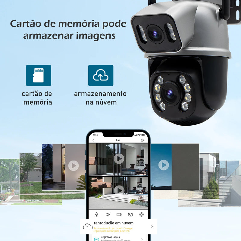 Câmera de Segurança Dupla Wi-fi Smart Angulo Duplo A28B 3mp Icsee