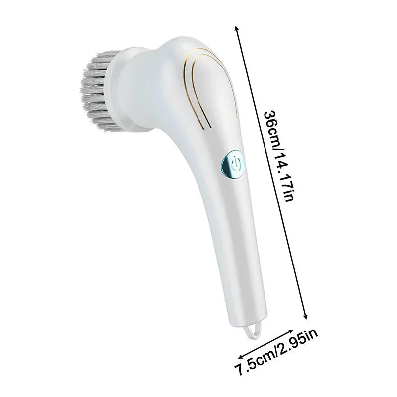 Escova de limpeza elétrica de cozinha e banheiro 5 em 1 recarregável
