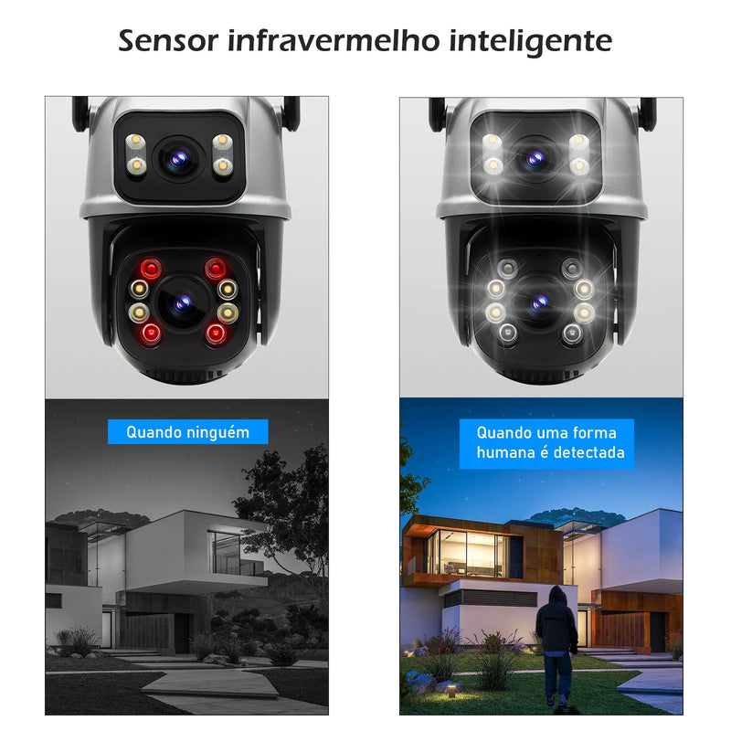 Câmera de Segurança Dupla Wi-fi Smart Angulo Duplo A28B 3mp Icsee